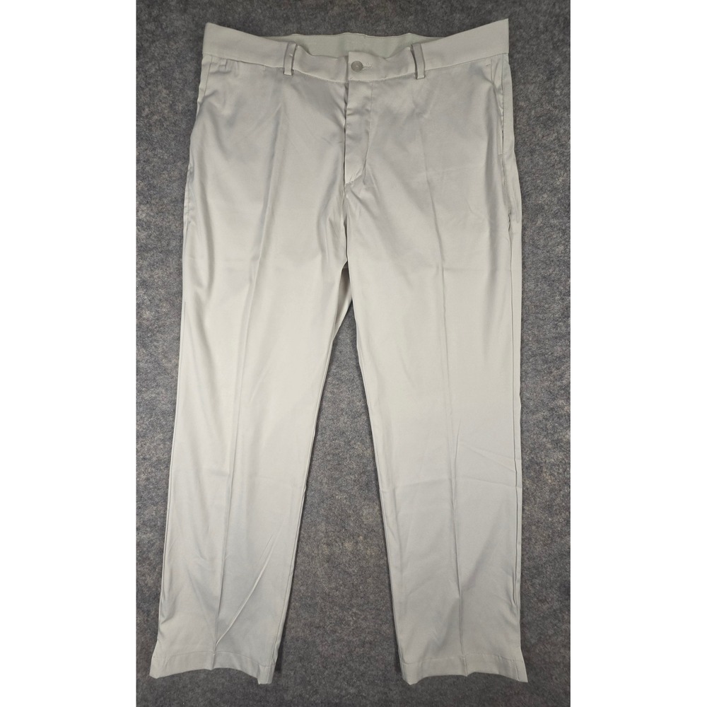 Nike Dri-FIT Mens Golf Pants Tan Flat Front 36x30 Stretch Trousers